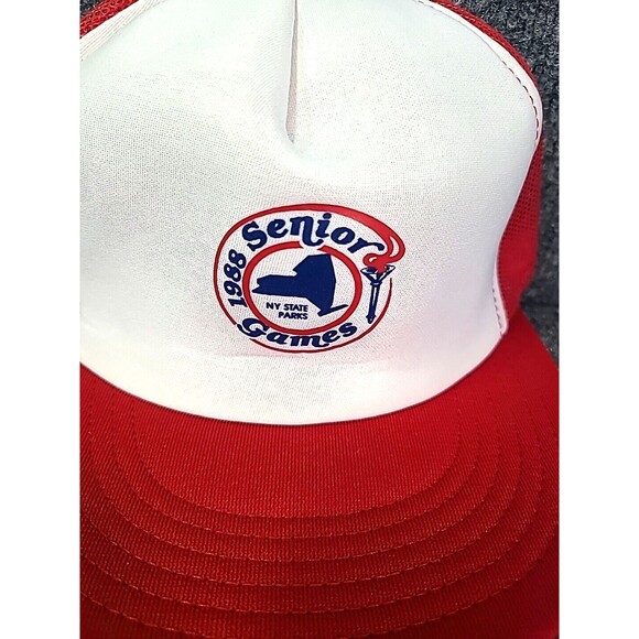 Vintage 1988 Senior Games New York State Trucker Hat Challenger Caps USA - Picture 2 of 4